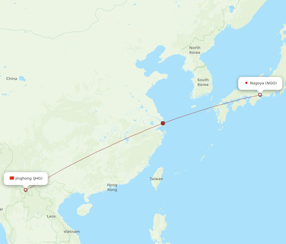 NGO-JHG flight routes