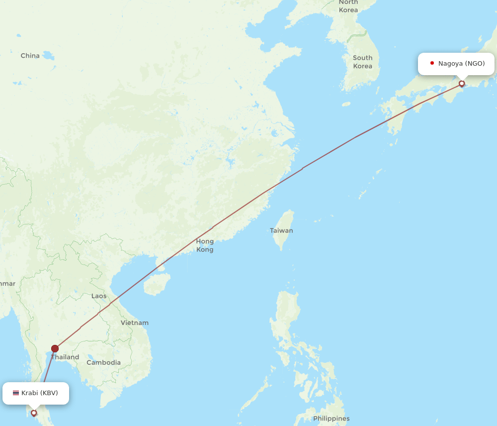 NGO-KBV flight routes