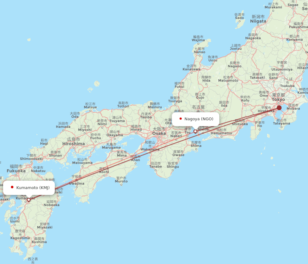 NGO-KMJ flight routes