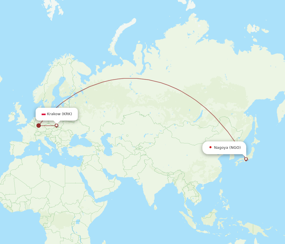 NGO-KRK flight routes