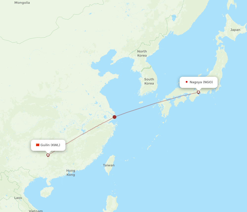 NGO-KWL flight routes