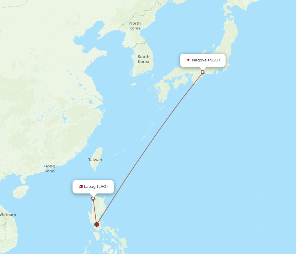NGO-LAO flight routes