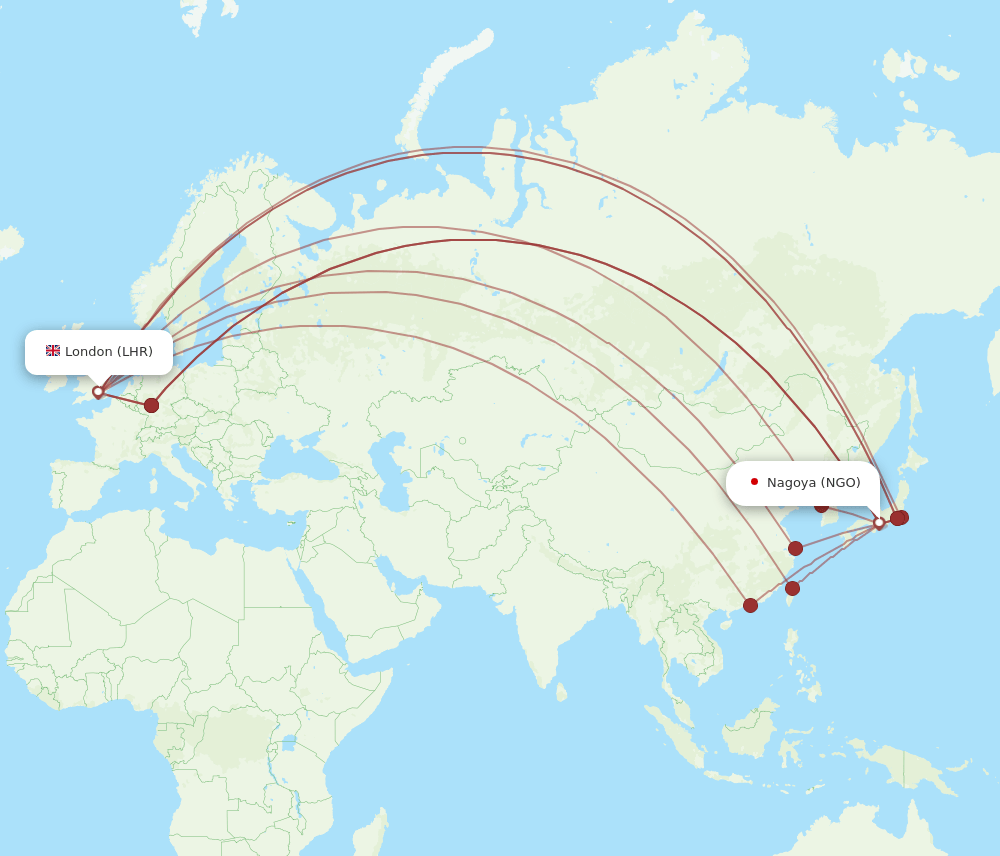 NGO-LHR flight routes