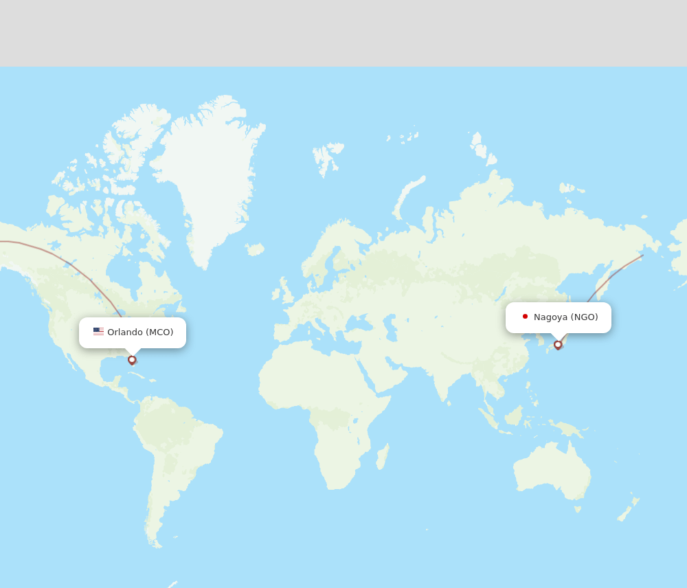 NGO-MCO flight routes