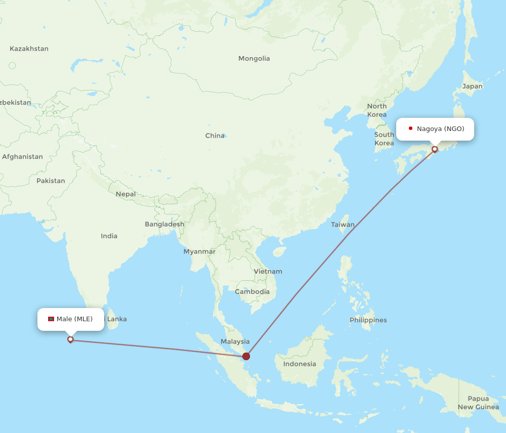 NGO-MLE flight routes