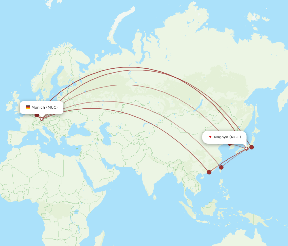 NGO-MUC flight routes