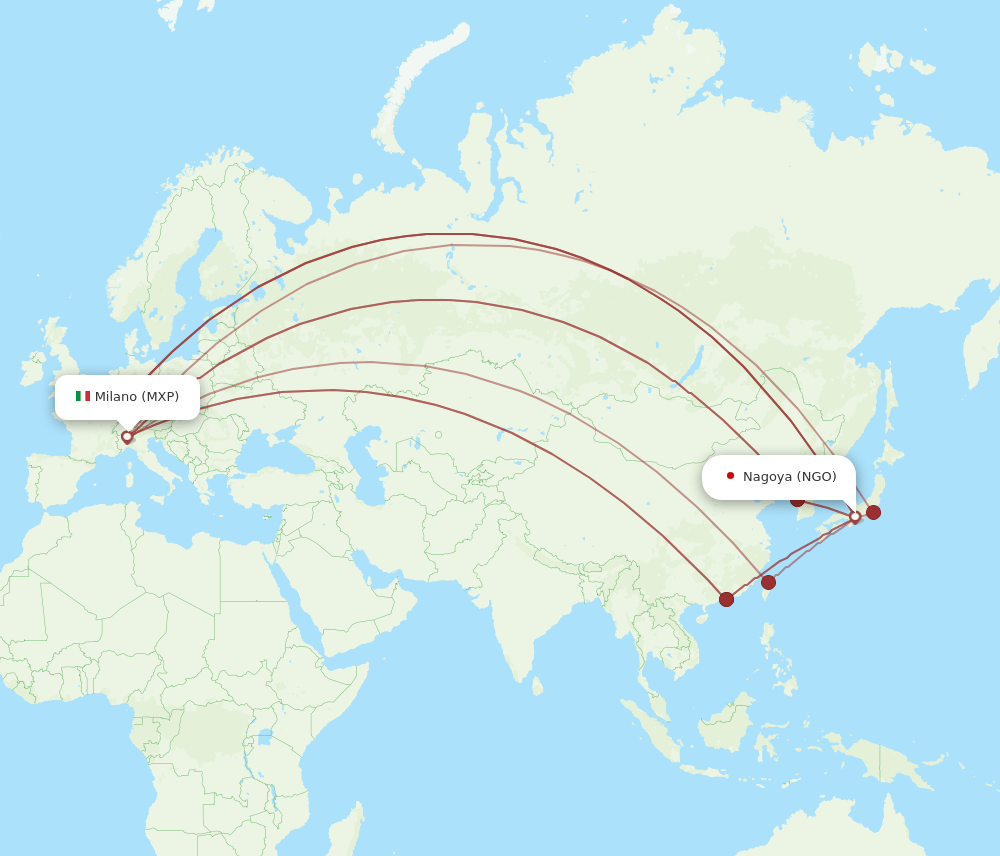 NGO-MXP flight routes