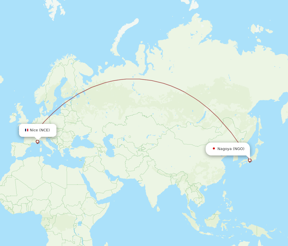 NGO-NCE flight routes