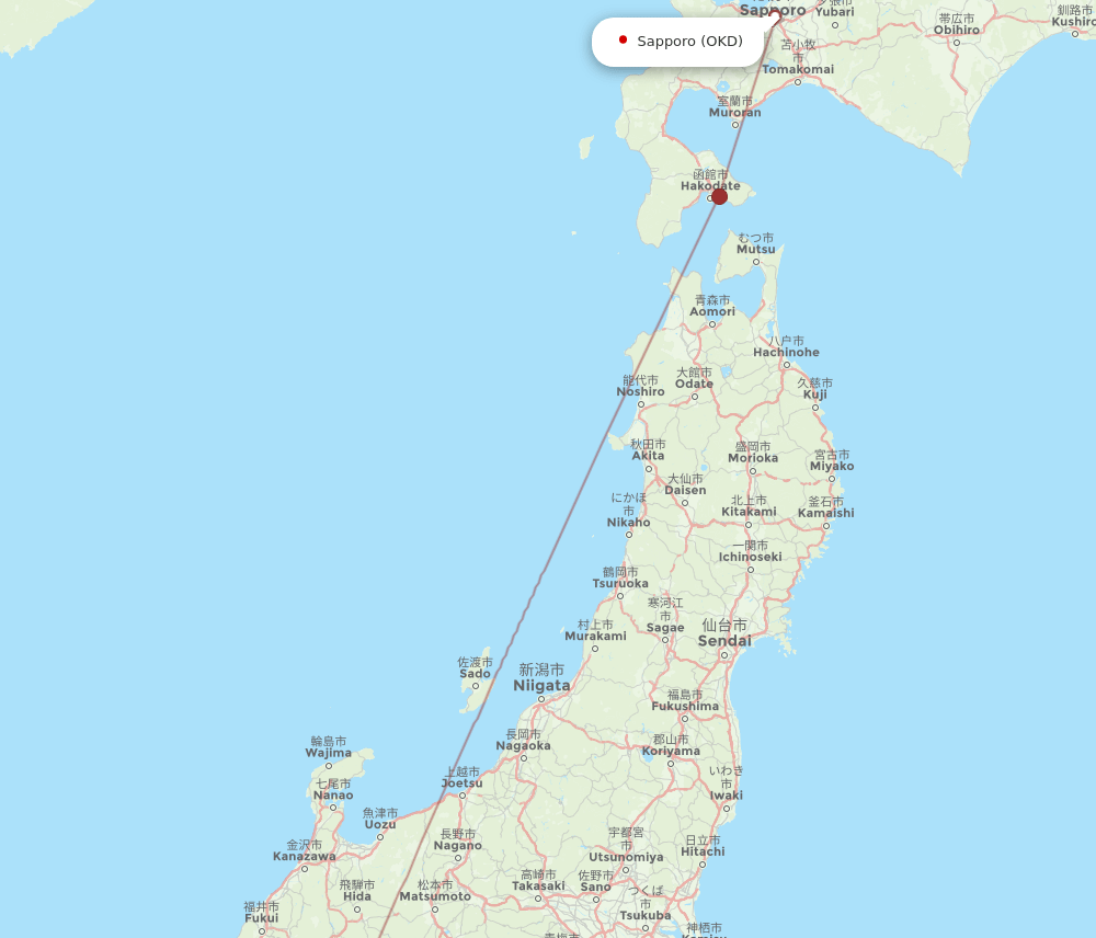 NGO-OKD flight routes