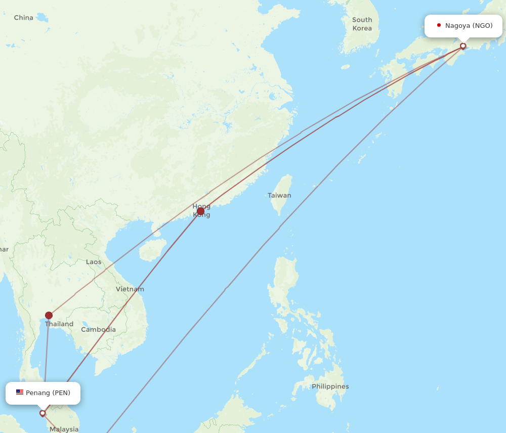 NGO-PEN flight routes