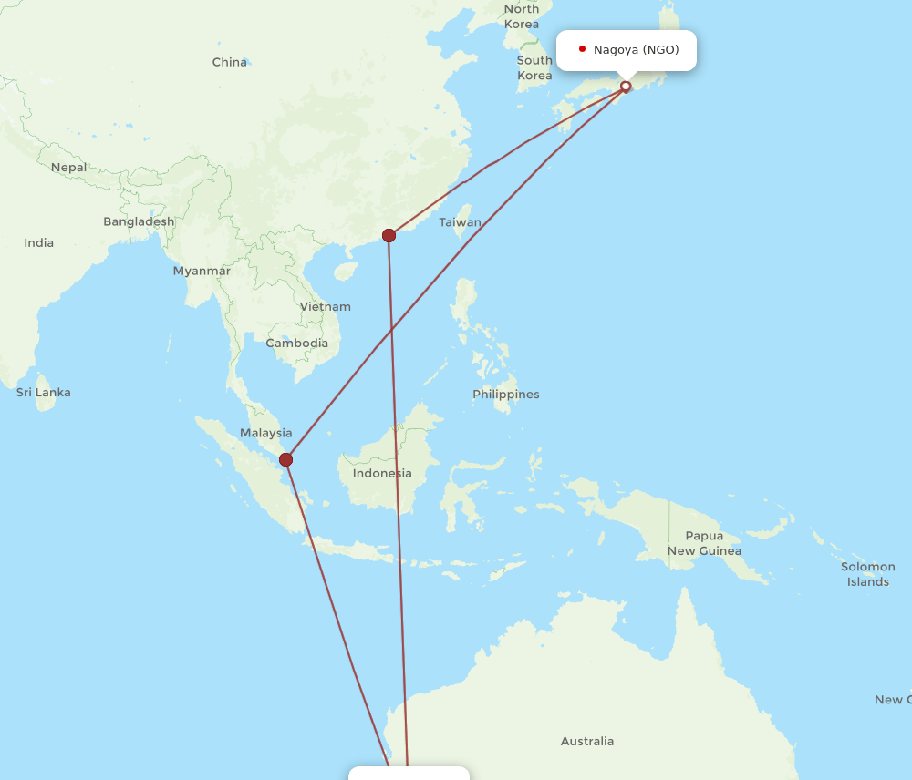 NGO-PER flight routes