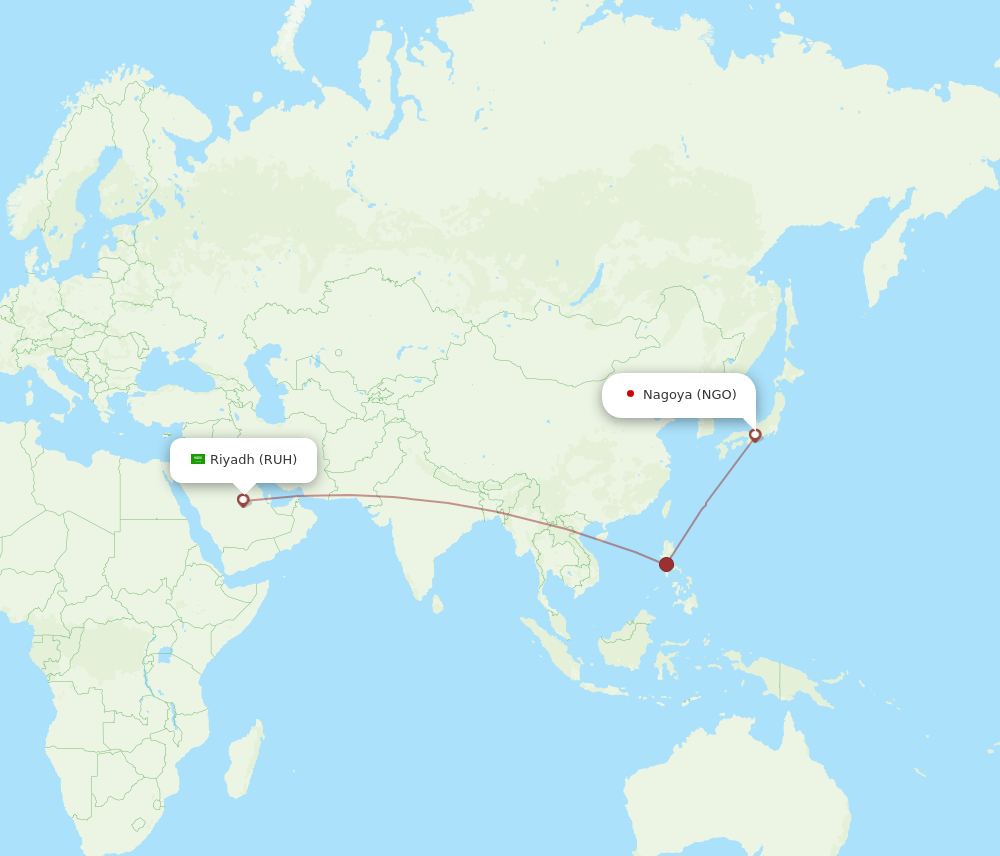 NGO-RUH flight routes