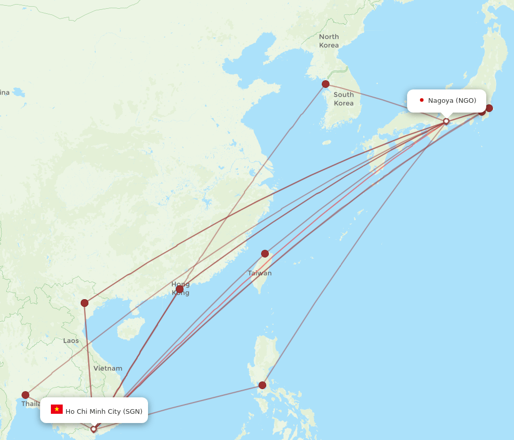 NGO-SGN flight routes