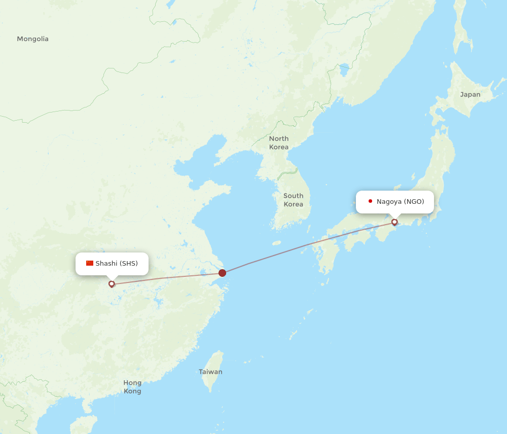 NGO to SHS flights and routes map