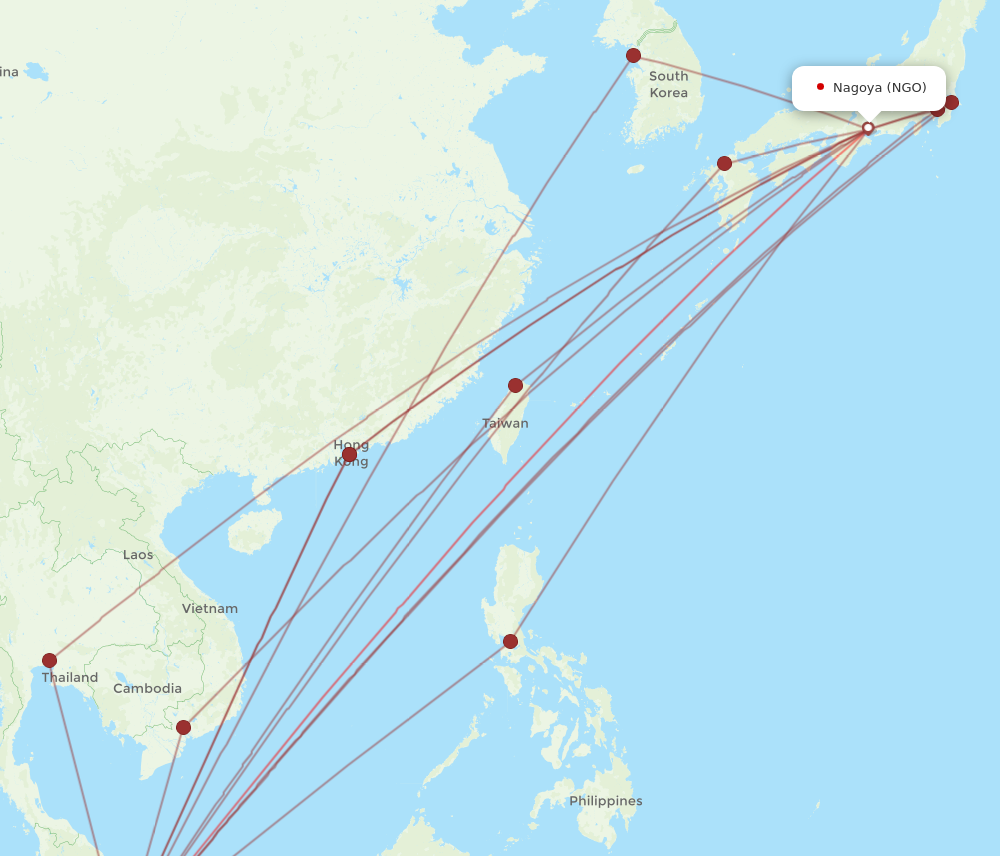 NGO to SIN flights and routes map