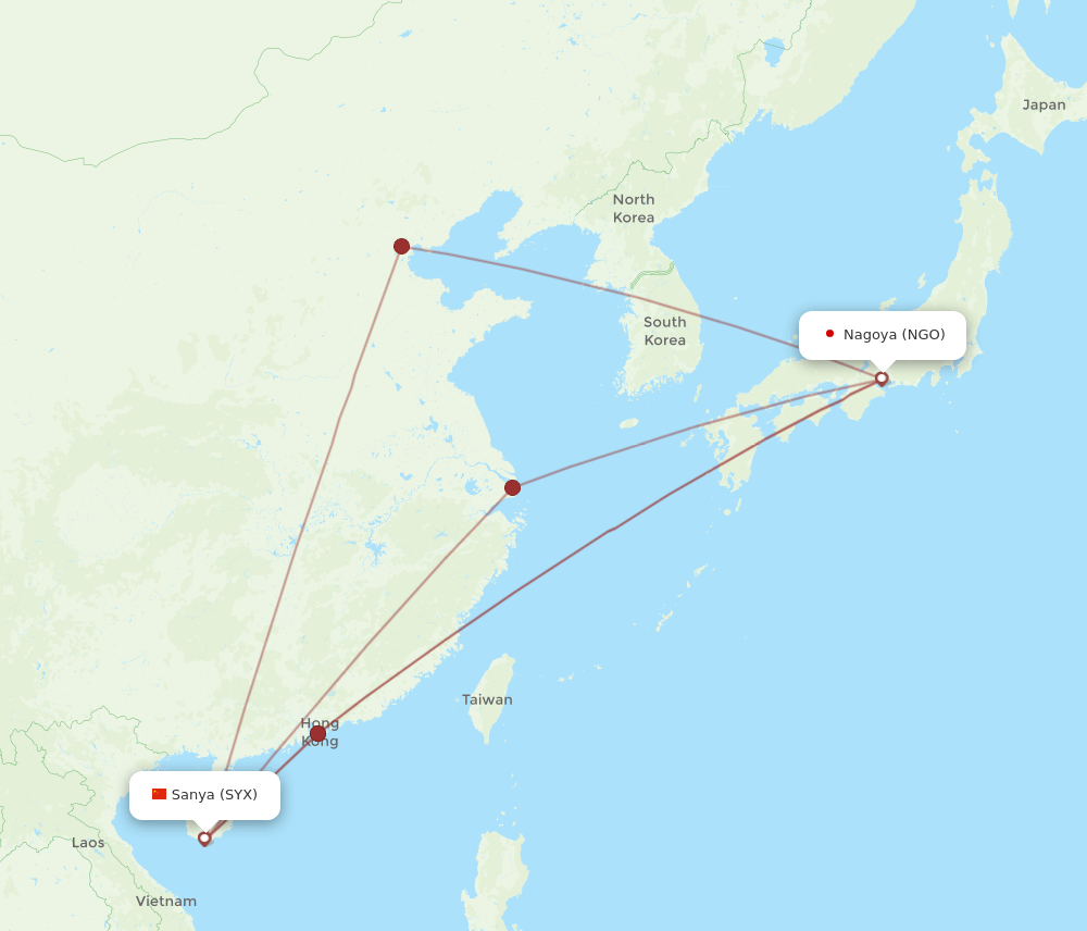 NGO-SYX flight routes