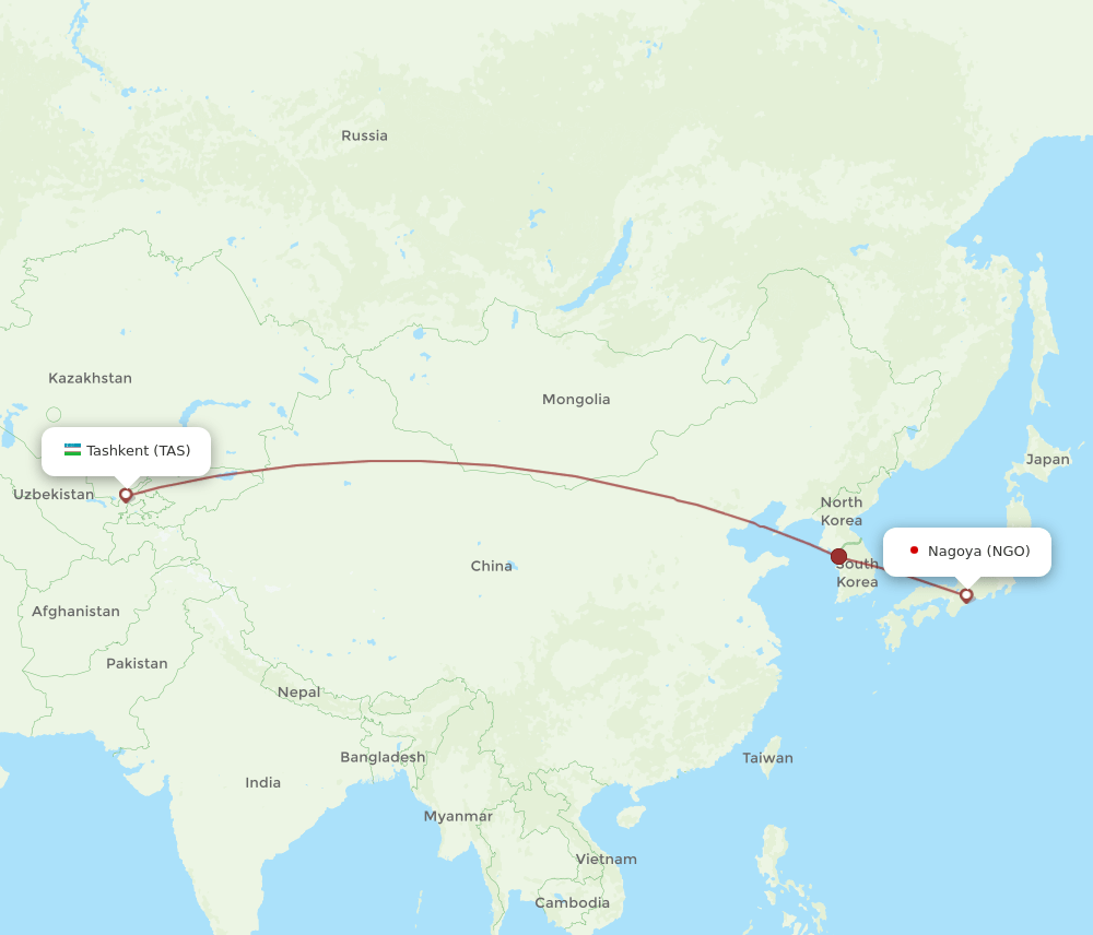 NGO-TAS flight routes