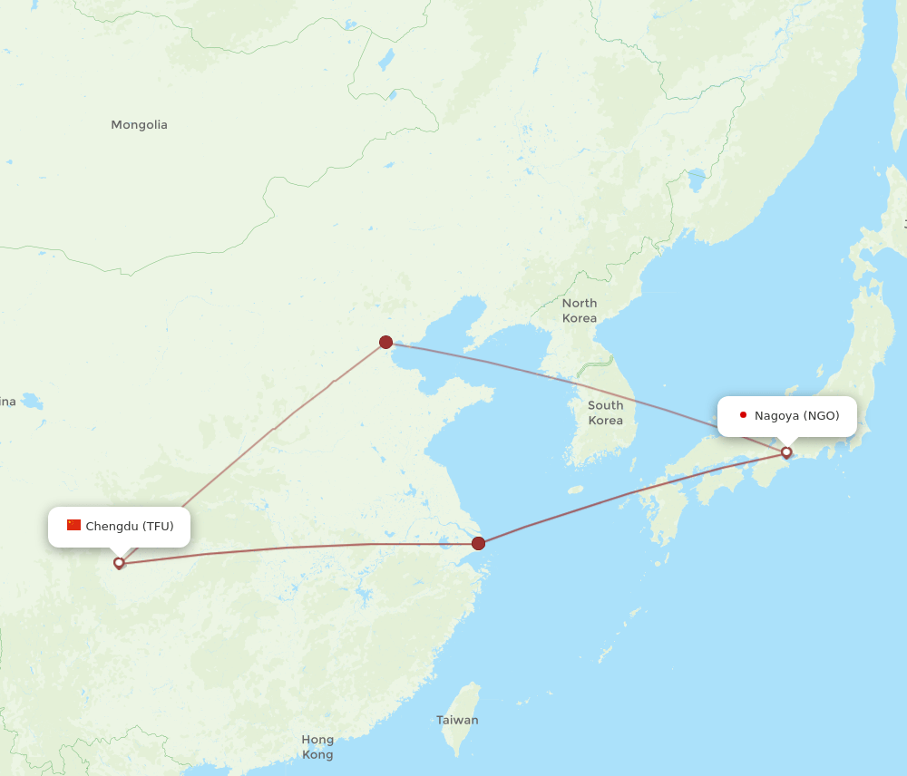 NGO-TFU flight routes