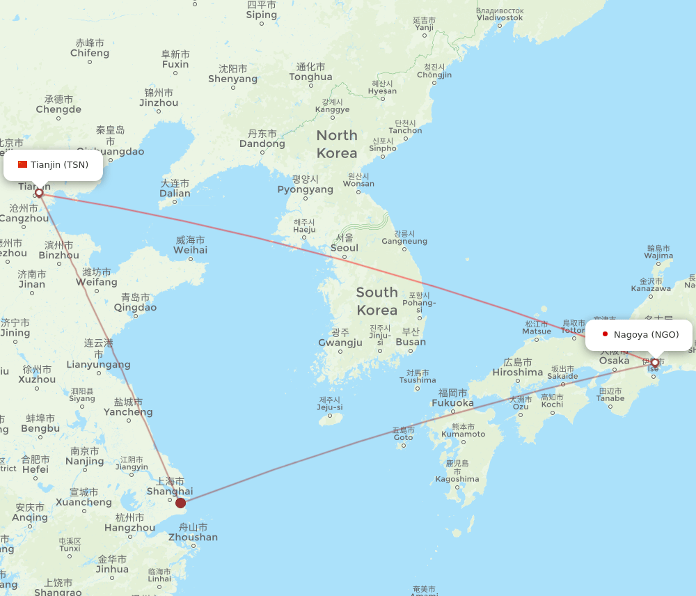 NGO-TSN flight routes