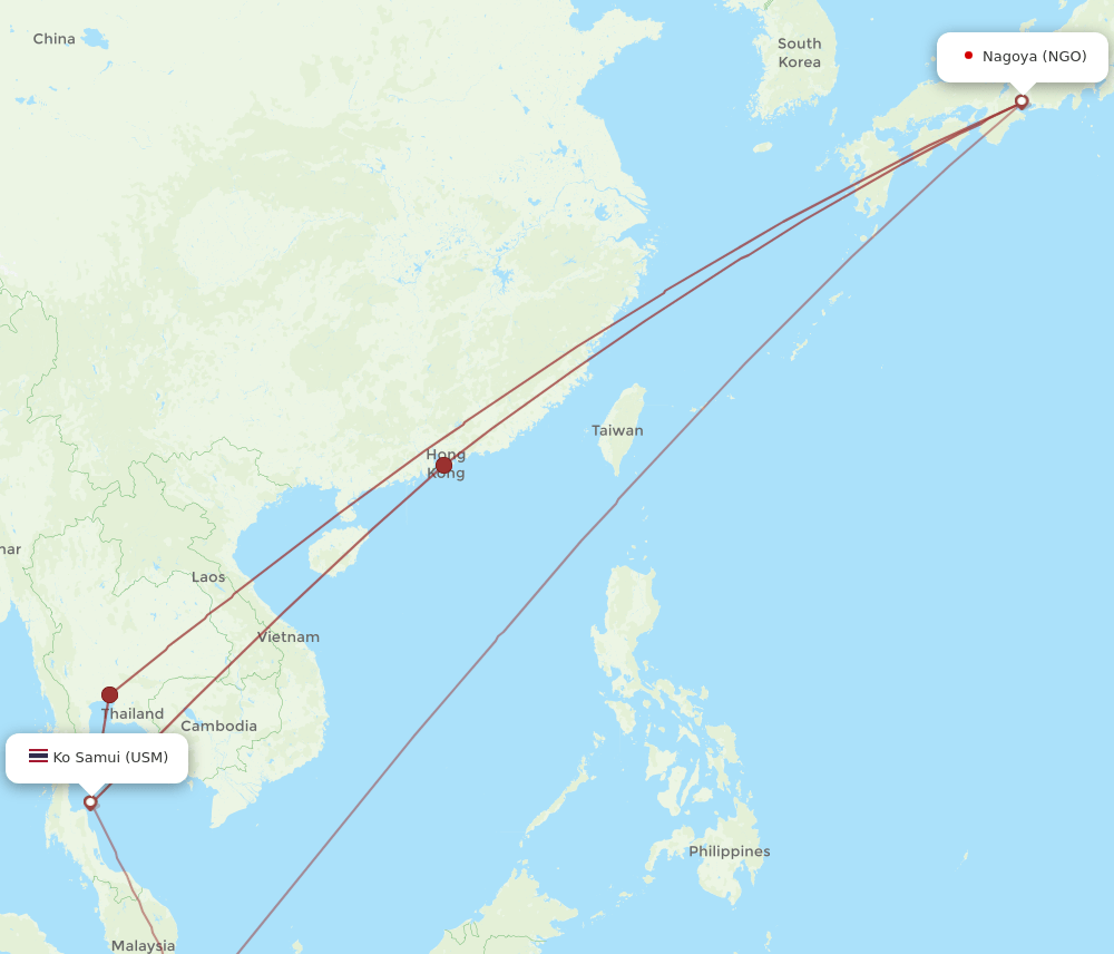 NGO-USM flight routes