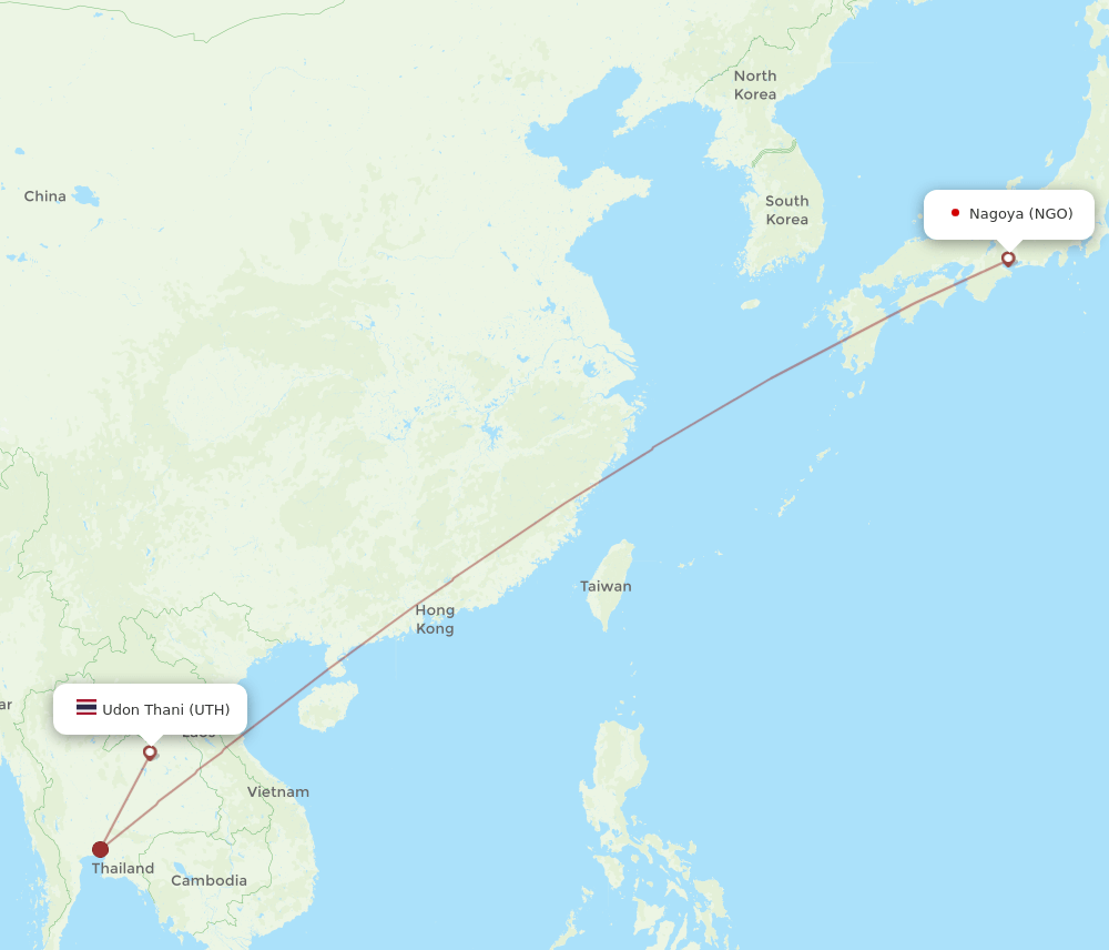 NGO-UTH flight routes