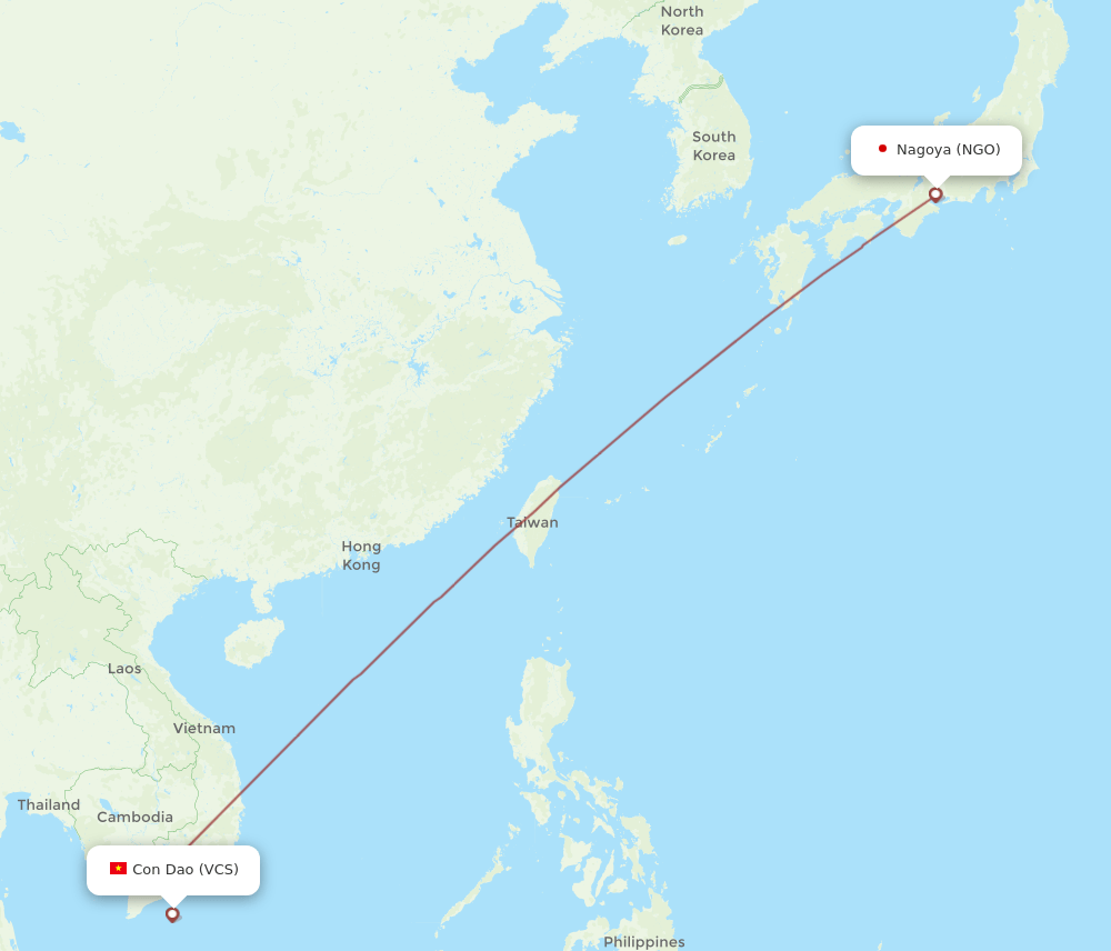 NGO-VCS flight routes