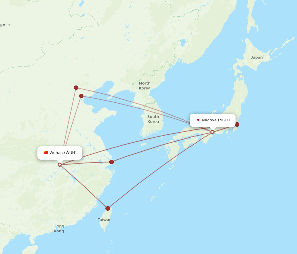 NGO-WUH flight routes