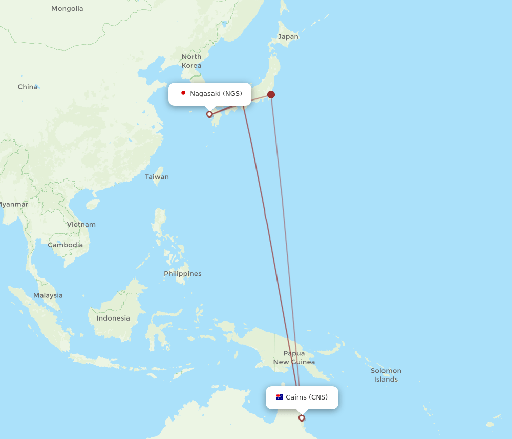 NGS-CNS flight routes