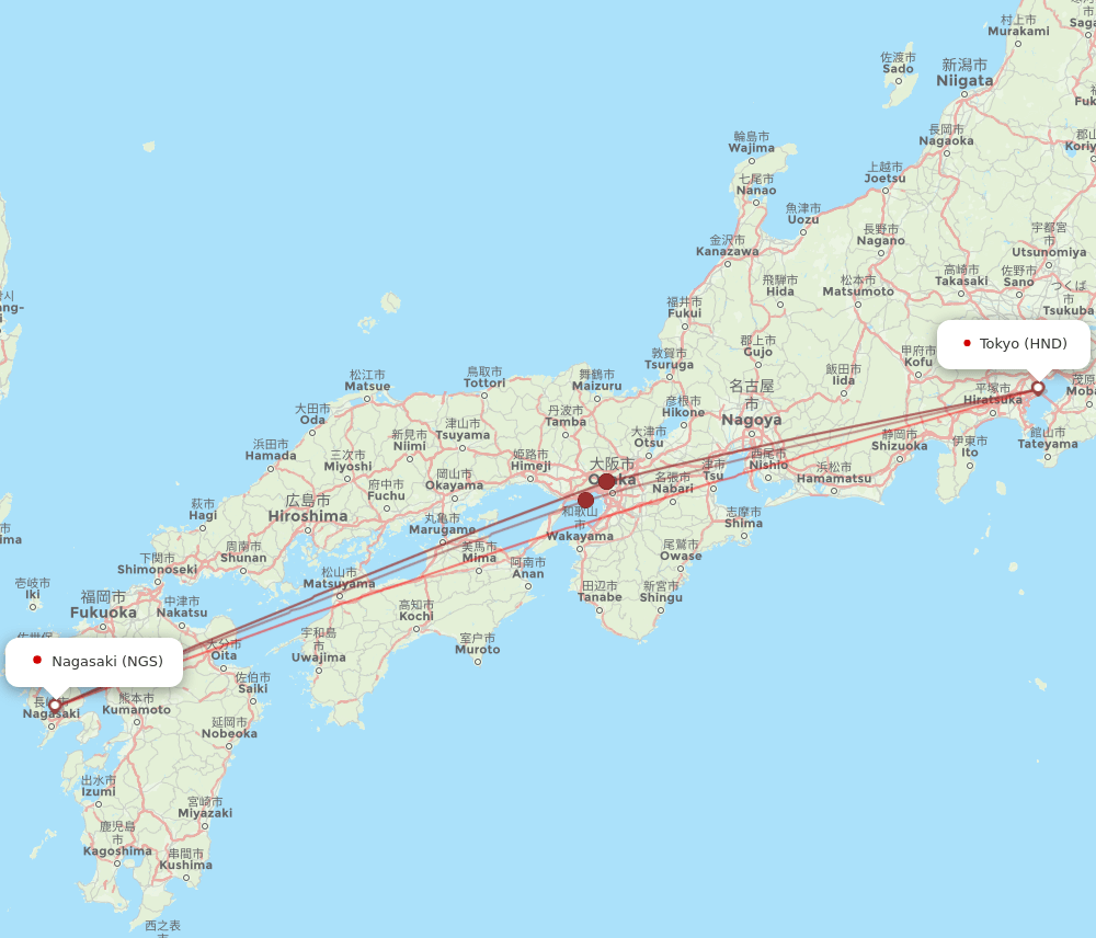 NGS-HND flight routes