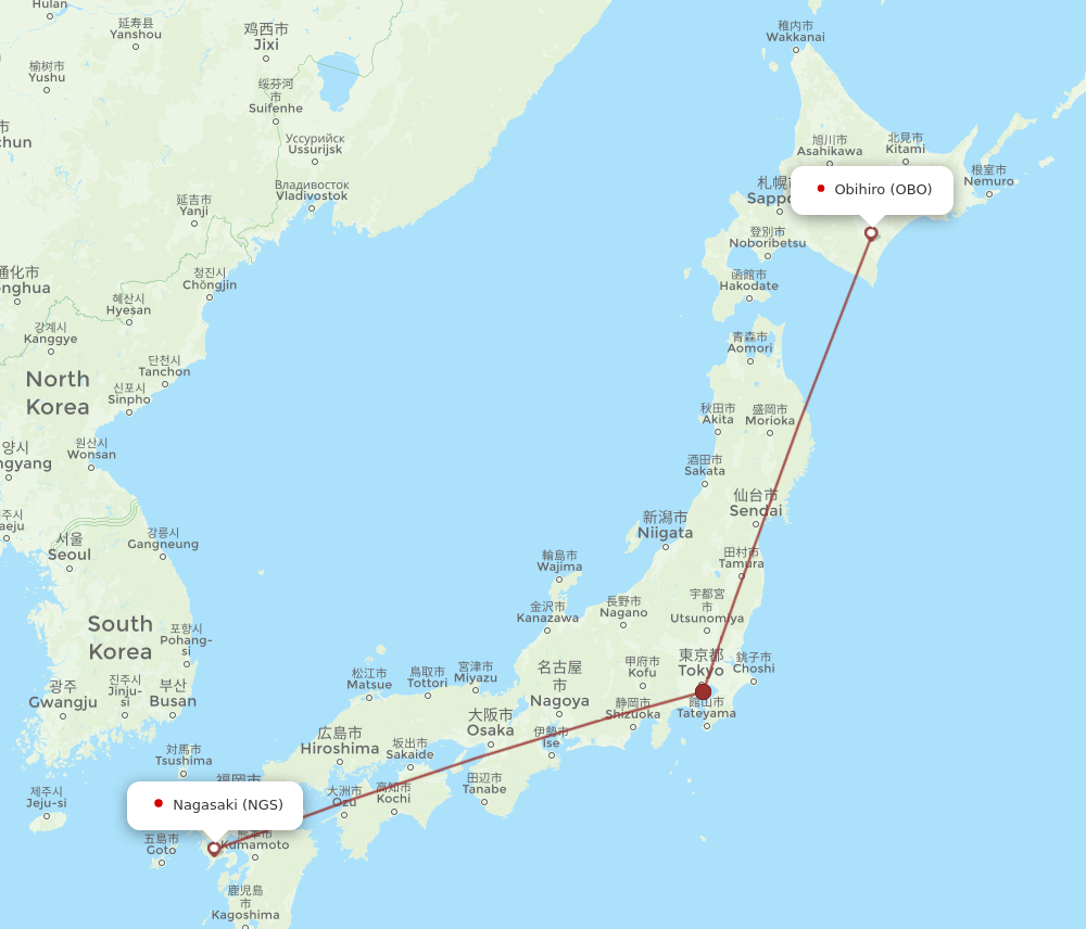 NGS-OBO flight routes