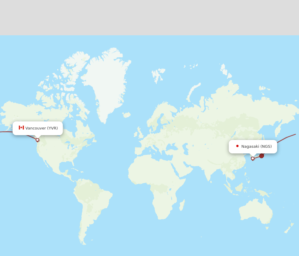 NGS-YVR flight routes