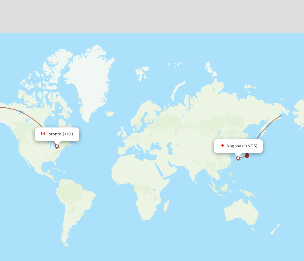 NGS-YYZ flight routes