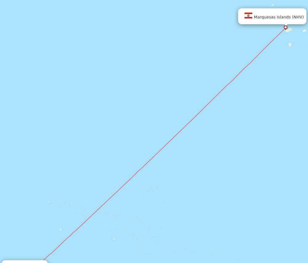 NHV to PPT flights and routes map