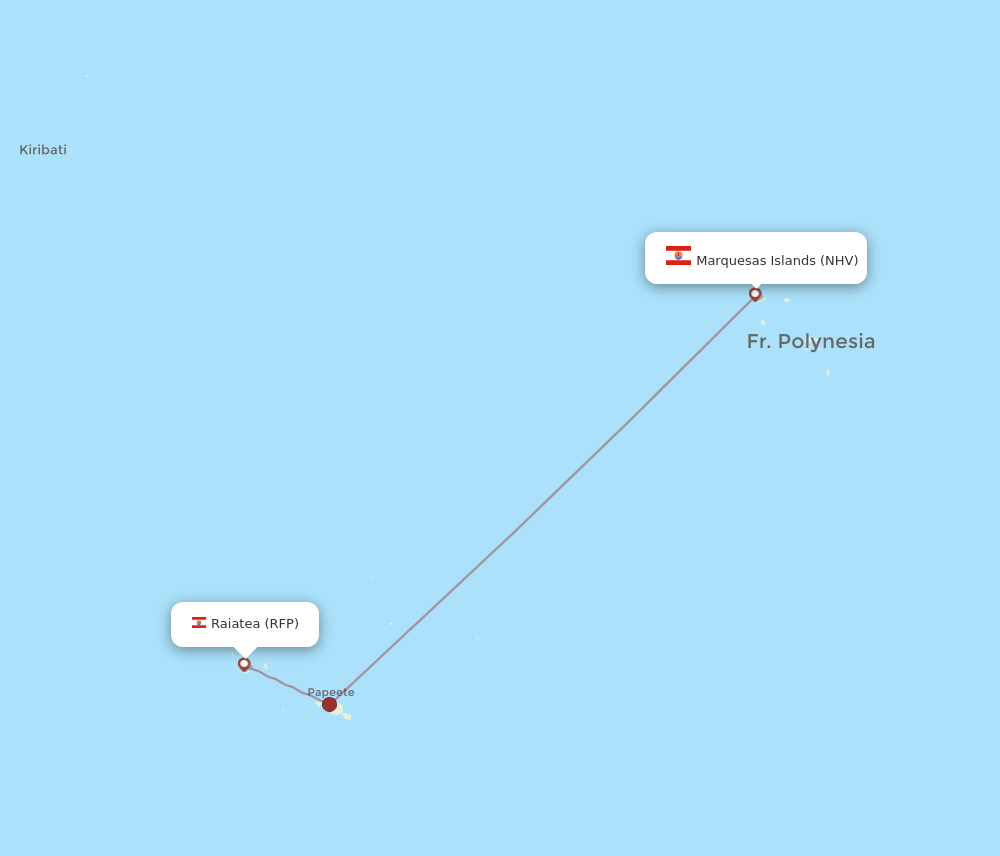 NHV to RFP flights and routes map