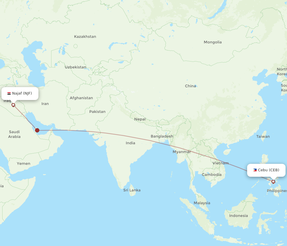NJF-CEB flight routes