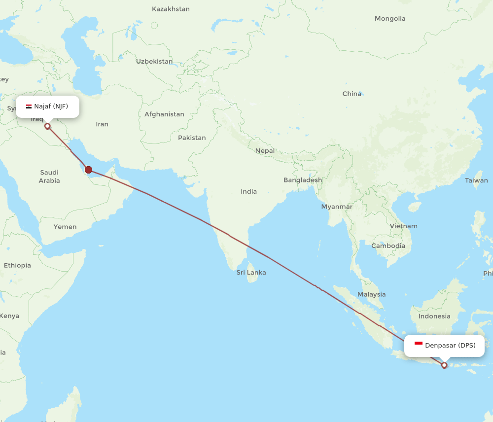 NJF-DPS flight routes