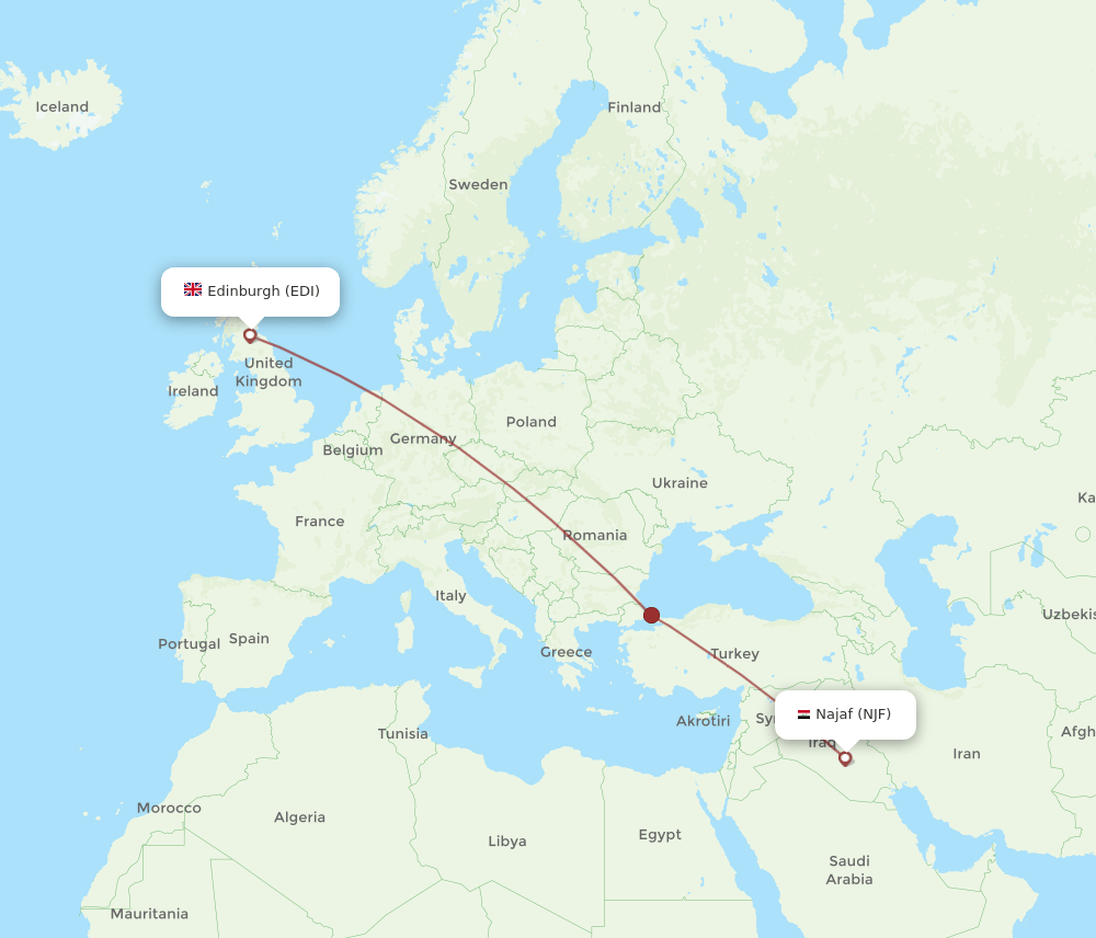NJF-EDI flight routes