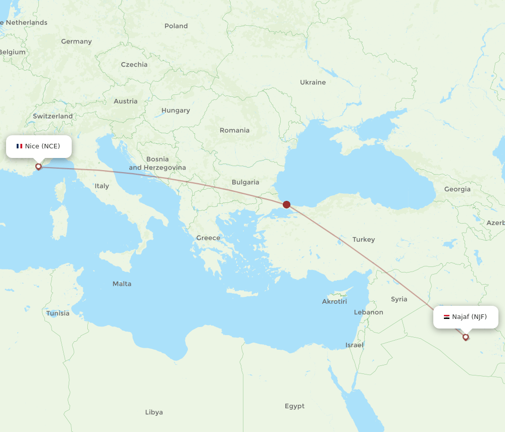 NJF-NCE flight routes
