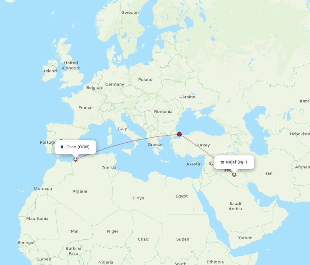 NJF-ORN flight routes