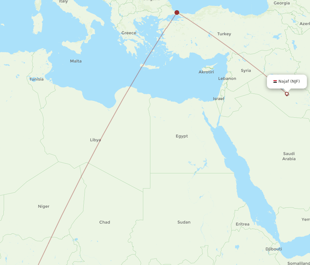 NJF-PHC flight routes