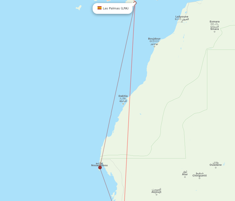 NKC-LPA flight routes