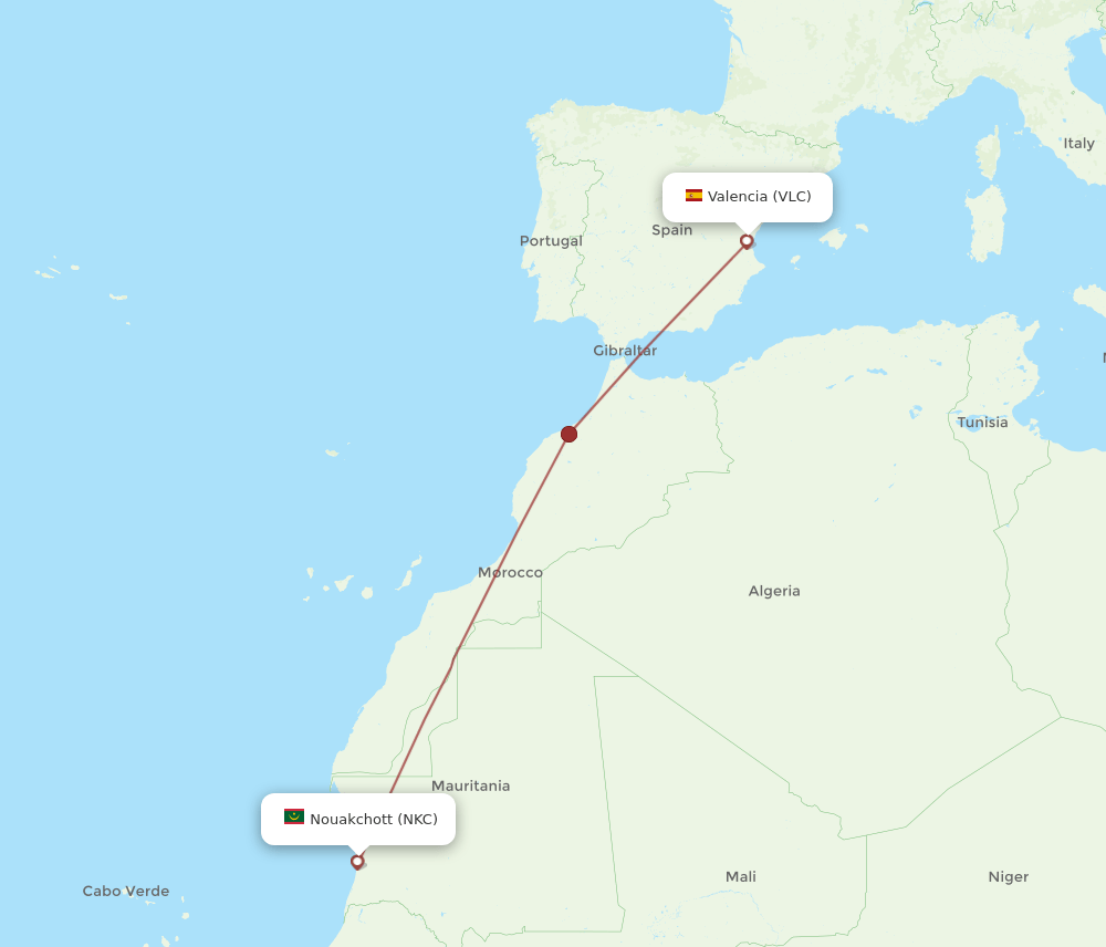 NKC-VLC flight routes
