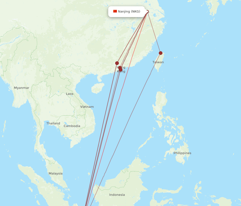 NKG-CGK flight routes