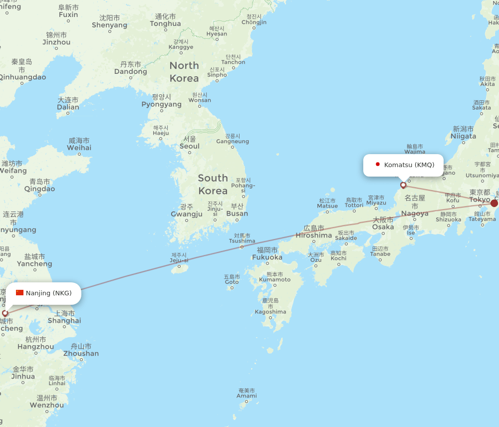 NKG-KMQ flight routes