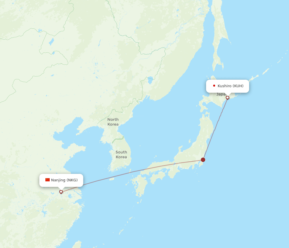 NKG-KUH flight routes