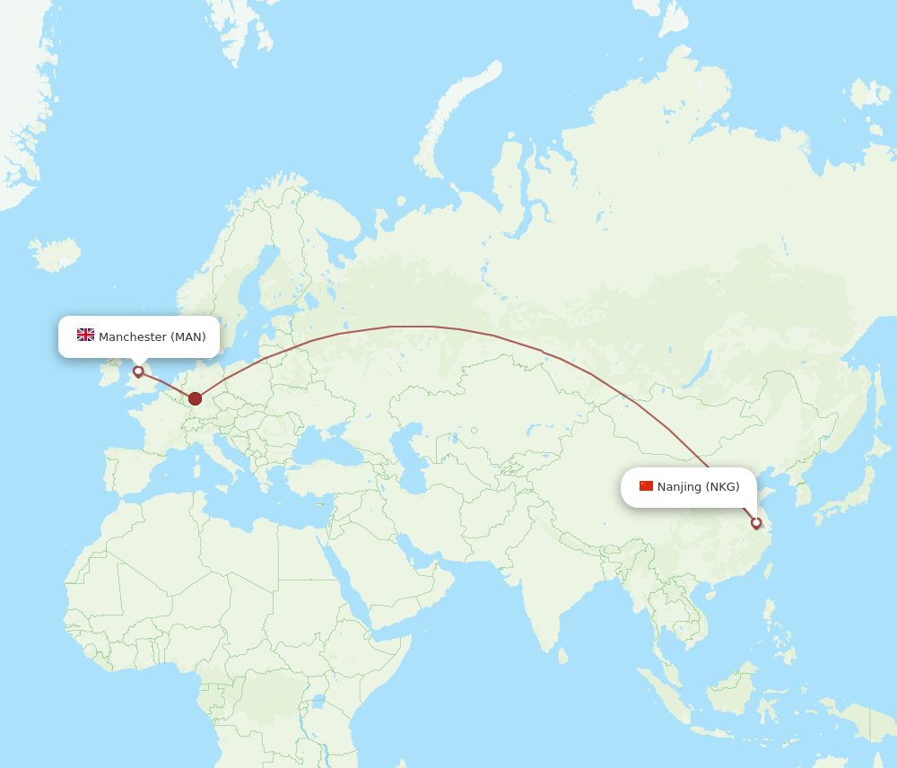 NKG-MAN flight routes