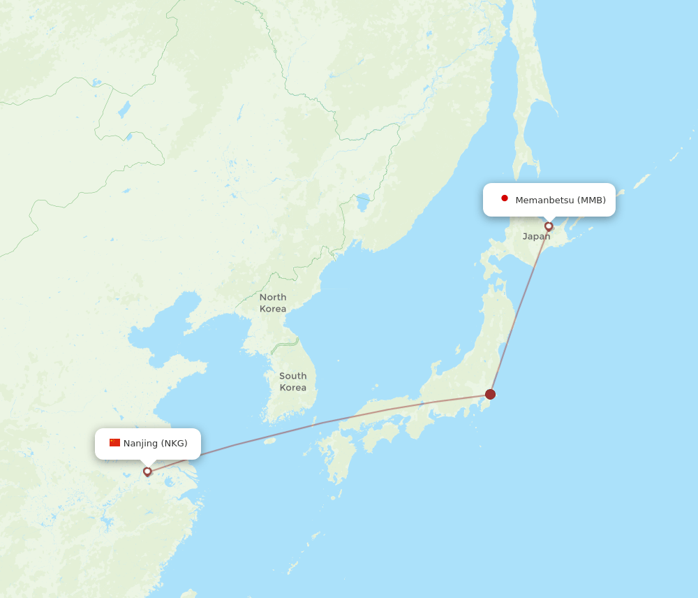 NKG-MMB flight routes