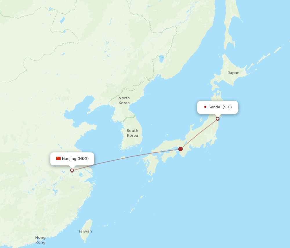 NKG to SDJ flights and routes map