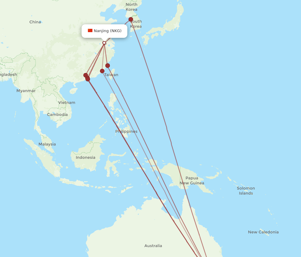 NKG to SYD flights and routes map