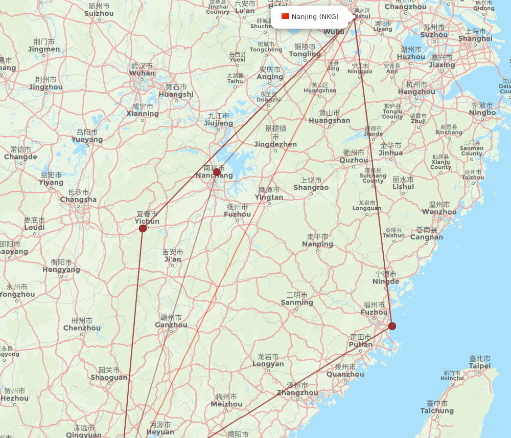 NKG to SZX flights and routes map